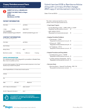 patient reimbursement form